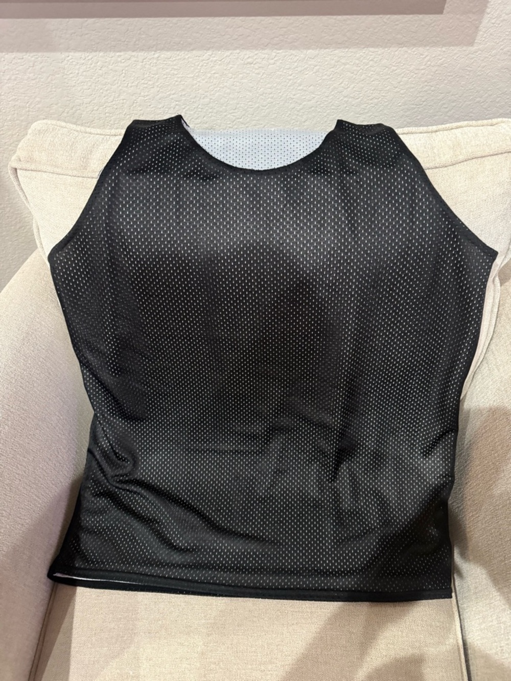 Black Mesh Sleeveless Athletic Tank